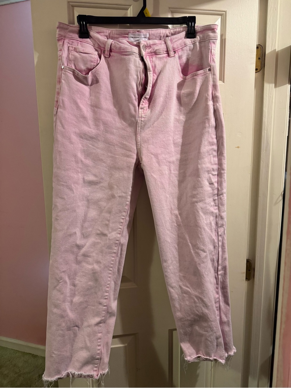 Pastel Pink Straight-Leg Women’s Jeans